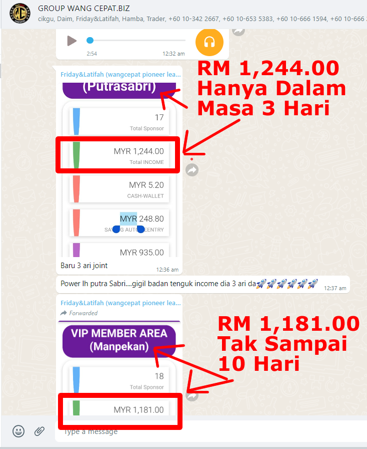 3hari dapat rm1244